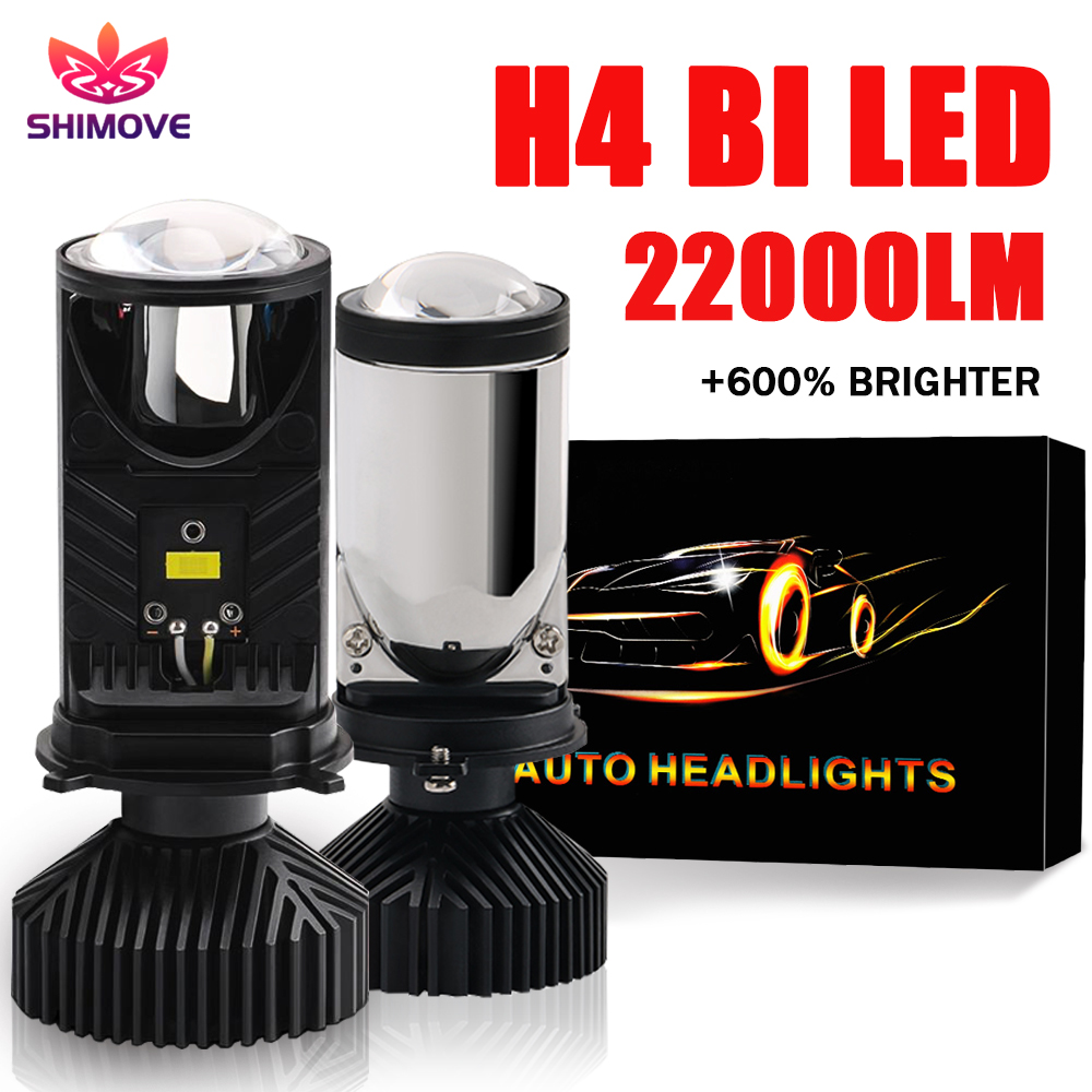 Universal Motorcycle Led Headlight Projector - H4 LED Projector Lens Headlight 22000LM