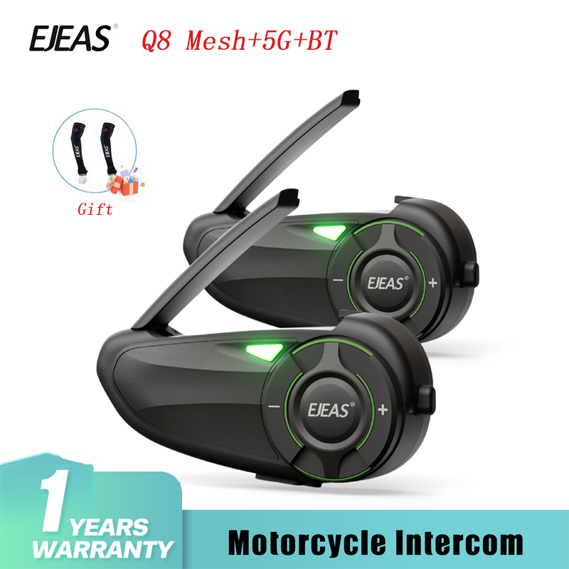 Full Face Motorcycle Helmet With Bluetooth - 1/2Pcs EJEAS Q8 Motorcycle Mesh Group