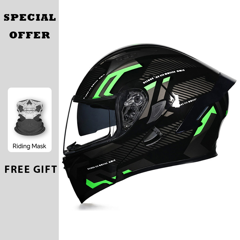 DOT Approved Motorcycle Flip U - Dual Visor Motorcycle Racing Helmet review and price